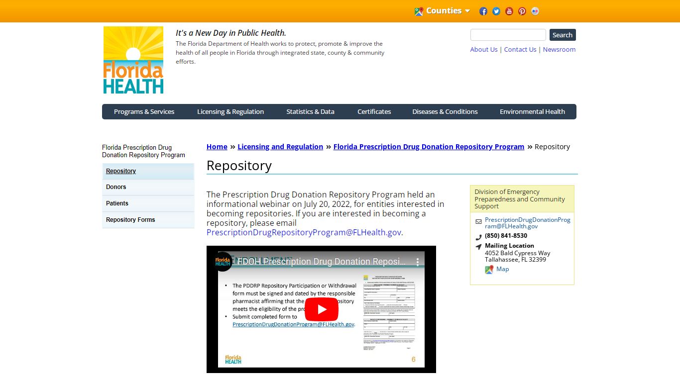 Repository | Florida Department of Health